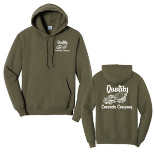 Quality Concrete Unisex Fleece Hooded Sweatshirt-Olive Drab Green
