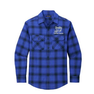 Quality Concrete Port Authority Plaid Flannel Shirt-Royal/Black Open Plaid