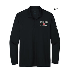 River King BB Coach Nike Dri-FIT Micro Pique 2.0 Long Sleeve Polo Men-Black
