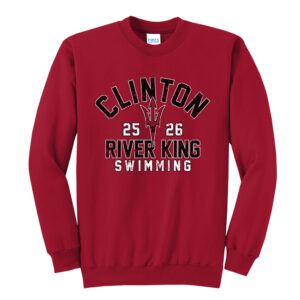 River King Swim Unisex Core Fleece Crewneck Sweatshirt-Red