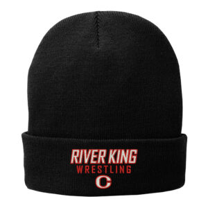 River King Wrestling Fleece Lined Knit stocking Cap-Black
