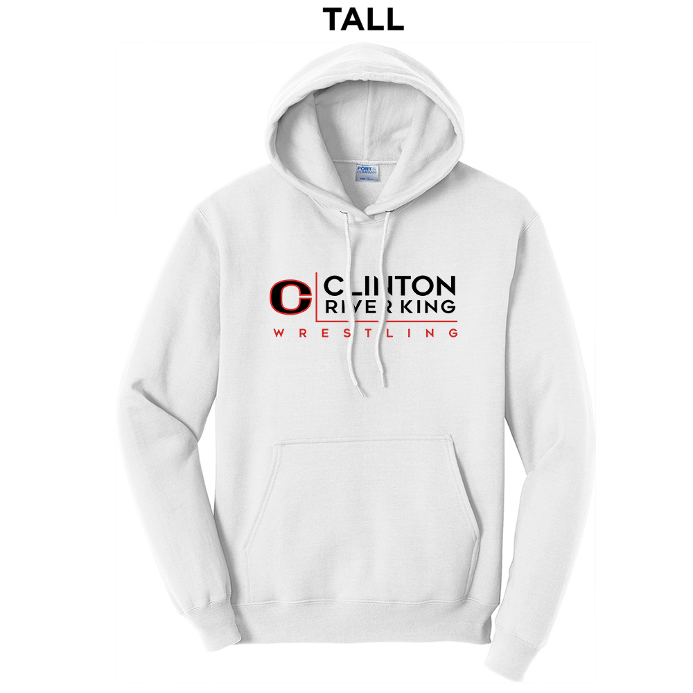 River King Wrestling Tall Fleece Hooded Sweatshirt-White