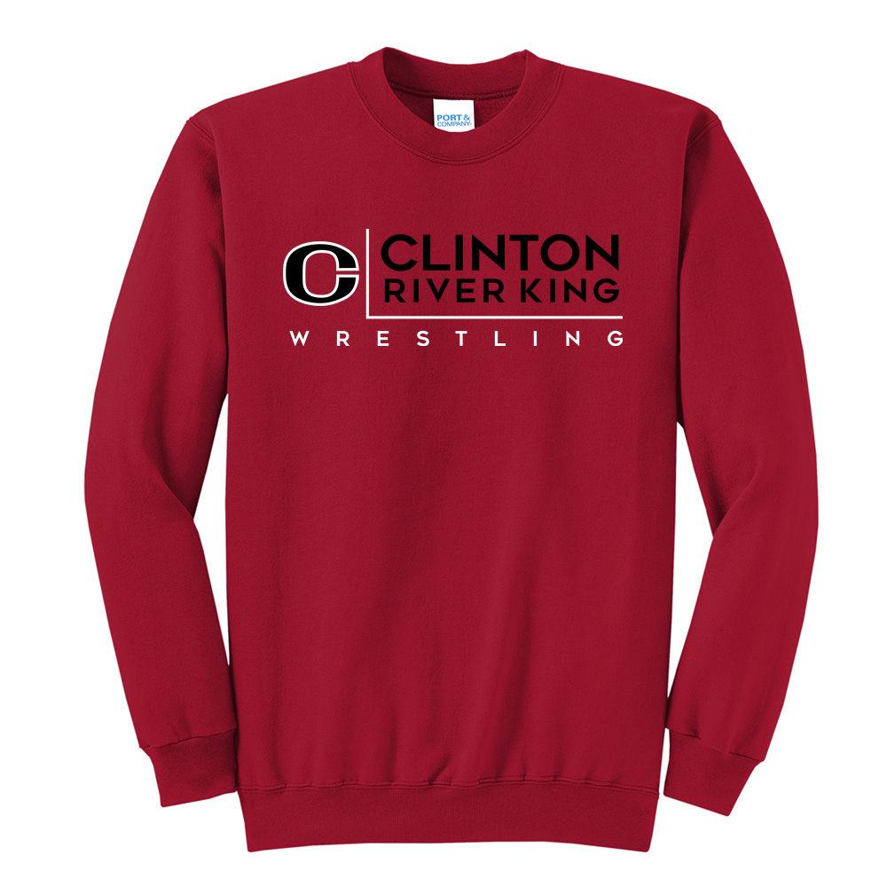 River King Wrestling Unisex Fleece Crewneck Sweatshirt-Red