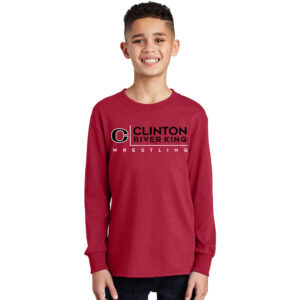 River King Wrestling Youth Cotton Long Sleeve Tee-Red