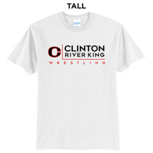 River King Wrestling Tall Cotton Short Sleeve Tee-White