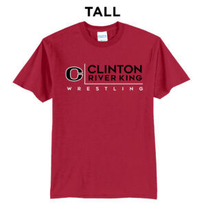 River King Wrestling Tall Cotton Short Sleeve Tee-Red