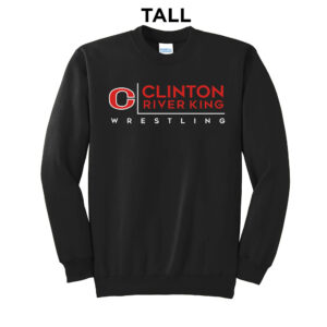 River King Wrestling Tall Fleece Crewneck Sweatshirt-Black