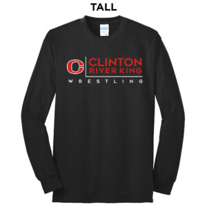 River King Wrestling Tall Cotton Long Sleeve Tee-Black