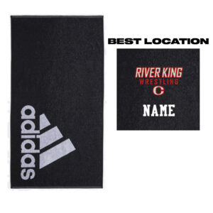 River King Wrestling Adidas quick-drying cotton towel (50 cm x 100 cm) Black/White