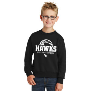 SH Girls BB Youth Fleece Crewneck Sweatshirt-Black