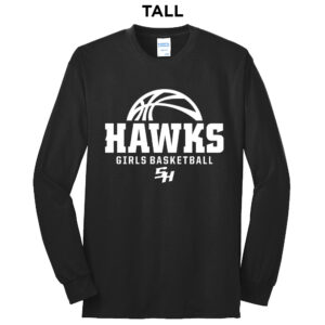 SH Girls BB Tall Long Sleeve Cotton Tee-Black