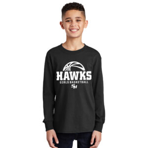 SH Girls BB Youth Cotton Long Sleeve Tee-Black