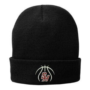 SH Girls BB Port Company Fleece Lined Knit stocking  Cap-Black