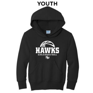 SH Girls BB Youth Fleece Hooded Sweatshirt-Black