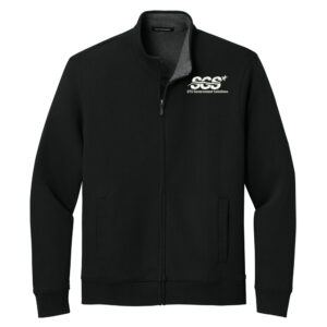 SGS Government Solutions Port Authority Men Interlock Full-Zip-Deep Black Charcoal Heather