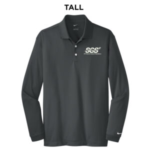 SGS Government Solutions Nike TALL Golf Long Sleeve Dri-Fit Stretch Tech Polo-Anthracite