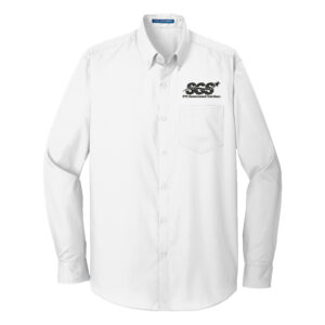 SGS Government Solutions Port Authority Long Sleeve Carefree Poplin Shirt Men-White