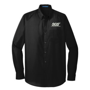 SGS Government Solutions Port Authority Long Sleeve Carefree Poplin Shirt Men-Black