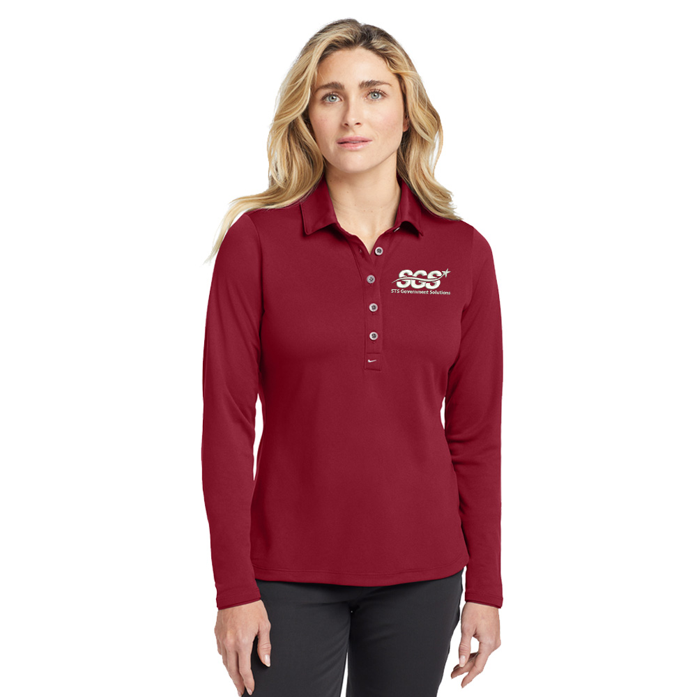 SGS Government Solutions Nike Golf Ladies Long Sleeve Dri-FIT Stretch Tech Polo-Varsity Red