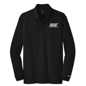 SGS Government Solutions Men Nike Golf Long Sleeve Dri-Fit Stretch Tech Polo-Black
