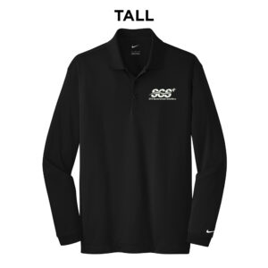 SGS Government Solutions Nike TALL Golf Long Sleeve Dri-Fit Stretch Tech Polo-Black