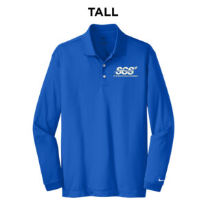 SGS Government Solutions Nike TALL Golf Long Sleeve Dri-Fit Stretch Tech Polo-Blue Sapphire