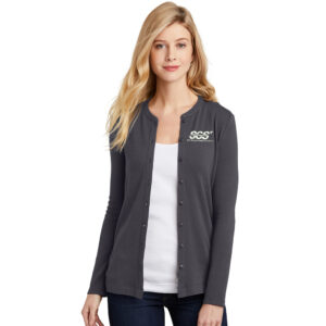 SGS Government Solutions Port Authority Ladies Concept Stretch Button-Front Cardigan-Grey Smoke