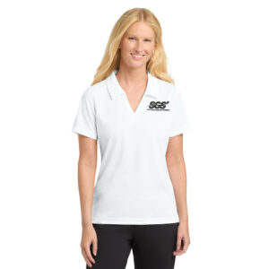 SGS Government Solutions Sport-Tek Ladies Dri-Mesh V-Neck Polo- White