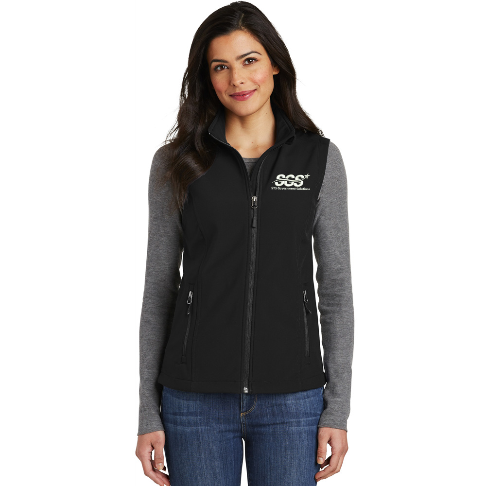 SGS Government Solutions Port Authority Ladies Core Soft Shell Vest-Black