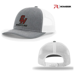 SH Wrestling Richardson Pro Mesh Adjustable Trucker Cap Split-Heather Grey/White