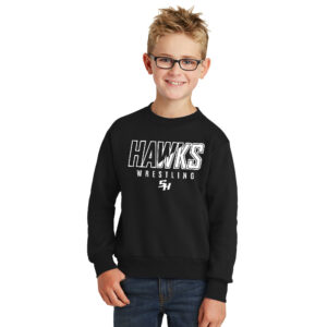 SH Wrestling Youth Fleece Crewneck Sweatshirt-Black