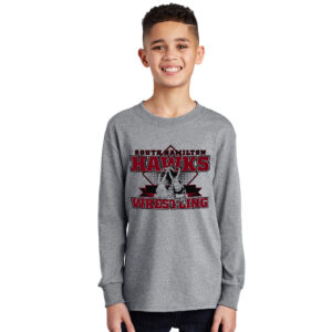 SH Wrestling Youth Cotton Long Sleeve Tee- Athletic Heather
