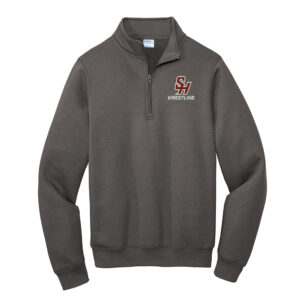 SH Wrestling Port Company Adult Core Fleece 1/4-Zip Pullover Sweatshirt -Charcoal