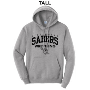 Streamwood Wrestling Tall Fleece Hooded Sweatshirt-Athletic Heather