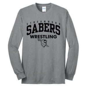 Streamwood Wrestling Unisex Cotton Long Sleeve Tee-Athletic Heather