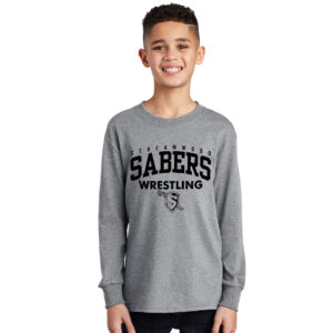 Streamwood Wrestling Youth Cotton Long Sleeve Tee- Athletic Heather