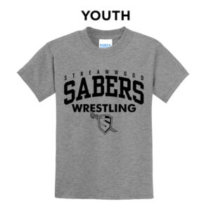 Streamwood Wrestling Youth Short Sleeve Tee-Athletic Heather