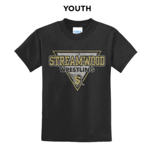 Streamwood Wrestling Youth Short Sleeve Tee-Black