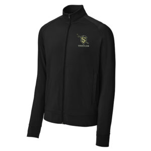 Streamwood Wrestling Sport Tek Men Sport Wick Stretch Full Zip Cadet Jacket-Black