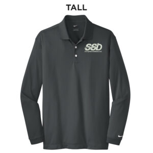 STS Systems Defense Nike TALL Golf Long Sleeve Dri-Fit Stretch Tech Polo-Anthracite