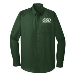 STS Systems Defense Port Authority Long Sleeve Carefree Poplin Shirt Men-Deep Forest Green