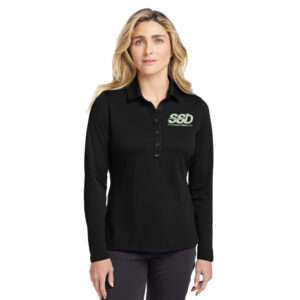 STS Systems Defense Nike Golf Ladies Long Sleeve Dri-FIT Stretch Tech Polo-Black