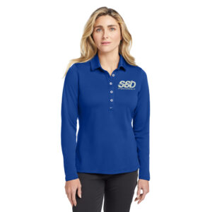 STS Systems Defense Nike Golf Ladies Long Sleeve Dri-FIT Stretch Tech Polo-Blue Sapphire