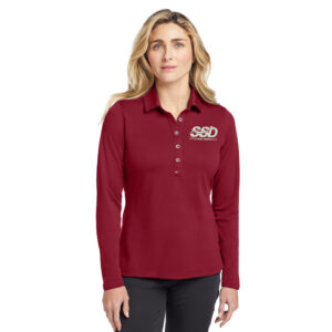 STS Systems Defense Nike Golf Ladies Long Sleeve Dri-FIT Stretch Tech Polo-Varsity Red