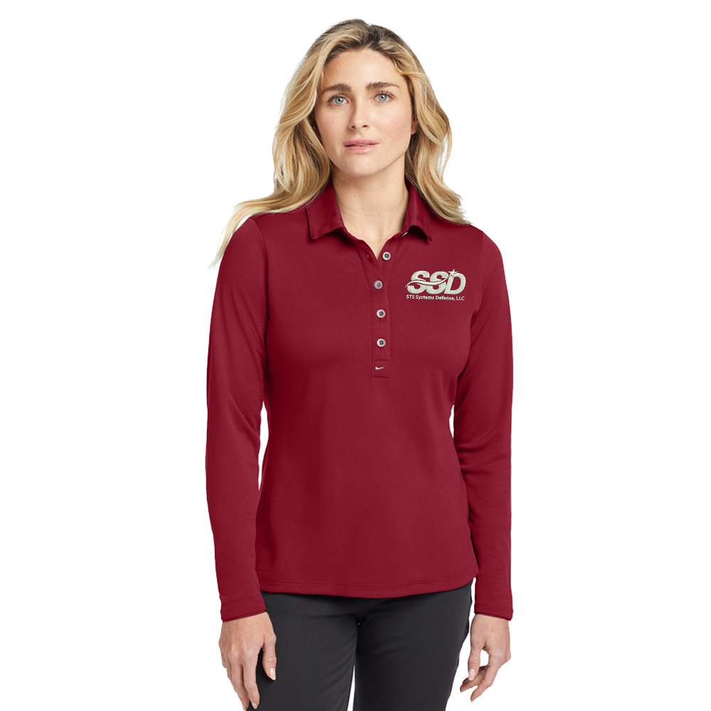 STS Systems Defense Nike Golf Ladies Long Sleeve Dri-FIT Stretch Tech Polo-Varsity Red