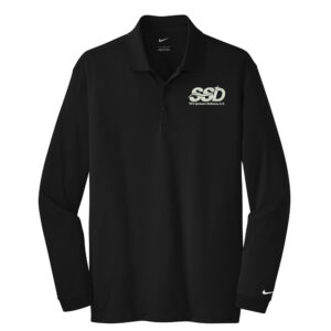 STS Systems Defense Men Nike Golf Long Sleeve Dri-Fit Stretch Tech Polo-Black