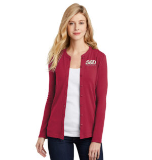 STS Systems Defense Port Authority Ladies Concept Stretch Button-Front Cardigan-Rich Red