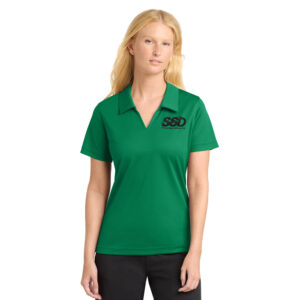 STS Systems Defense Sport-Tek Ladies Dri-Mesh V-Neck Polo-Kelly Green