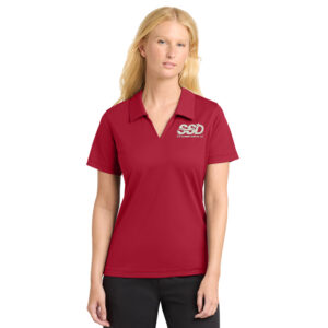 STS Systems Defense Sport-Tek Ladies Dri-Mesh V-Neck Polo-Red