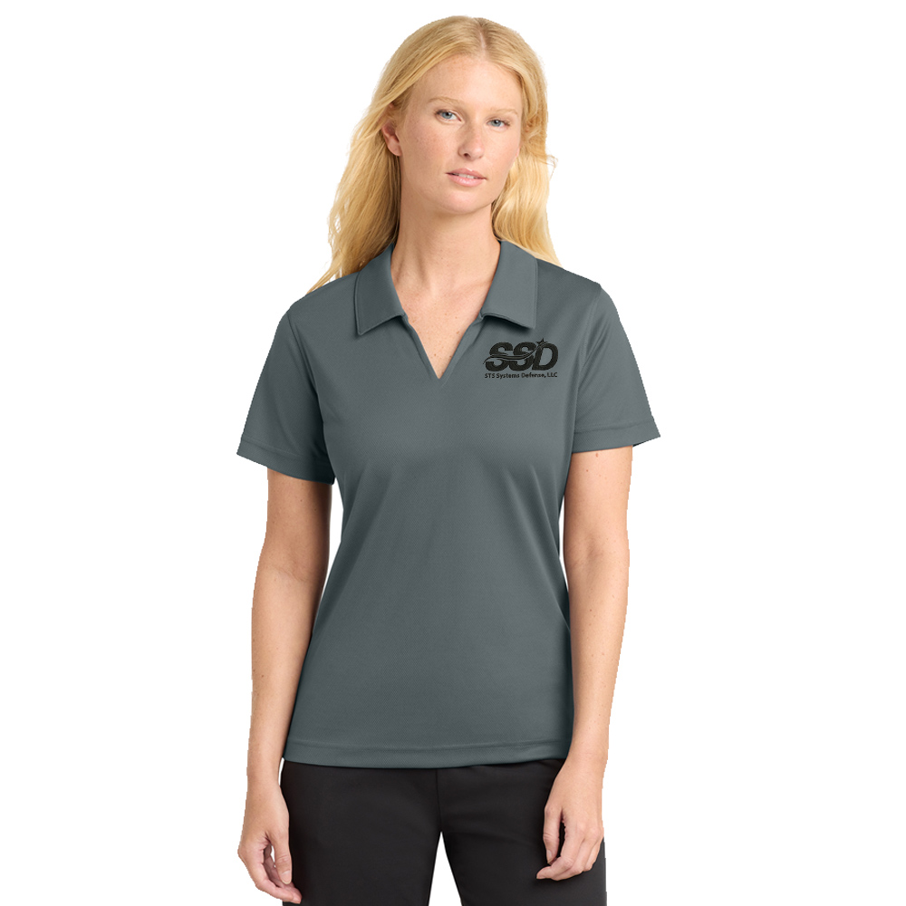 STS Systems Defense Sport-Tek Ladies Dri-Mesh V-Neck Polo-Steel